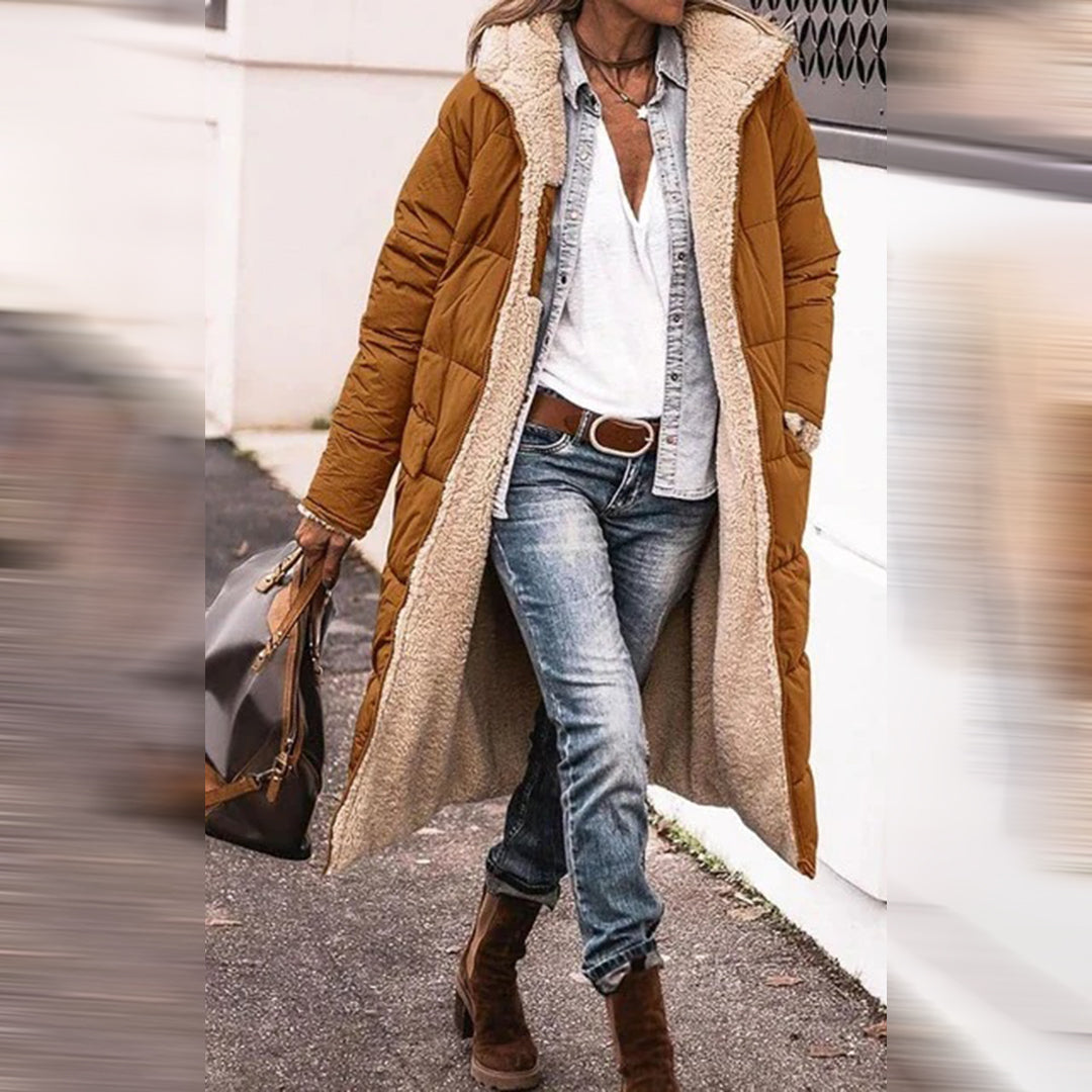 Stylish Long Women's Winter Coat with Warm Lining