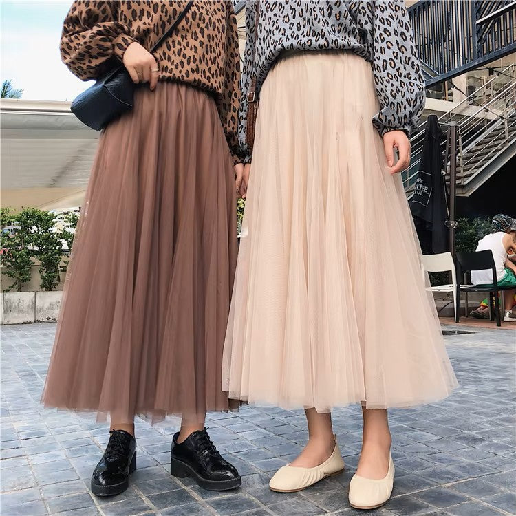 Long Autumn Tulle Skirt