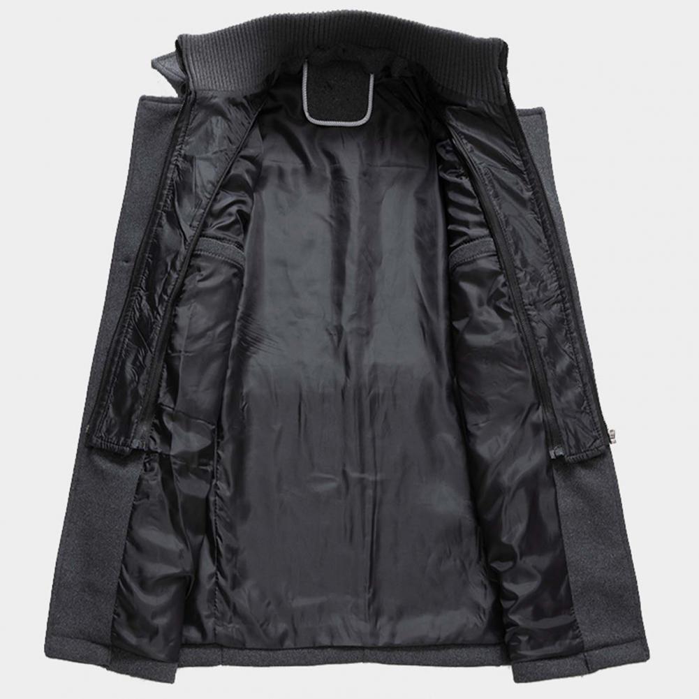 Men's Classic Zip-Up Winter Long Coat