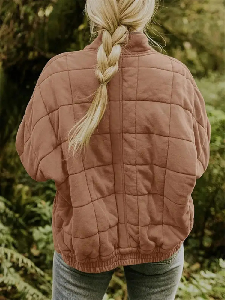 Women's Quilted Casual Zip-Up Jacket