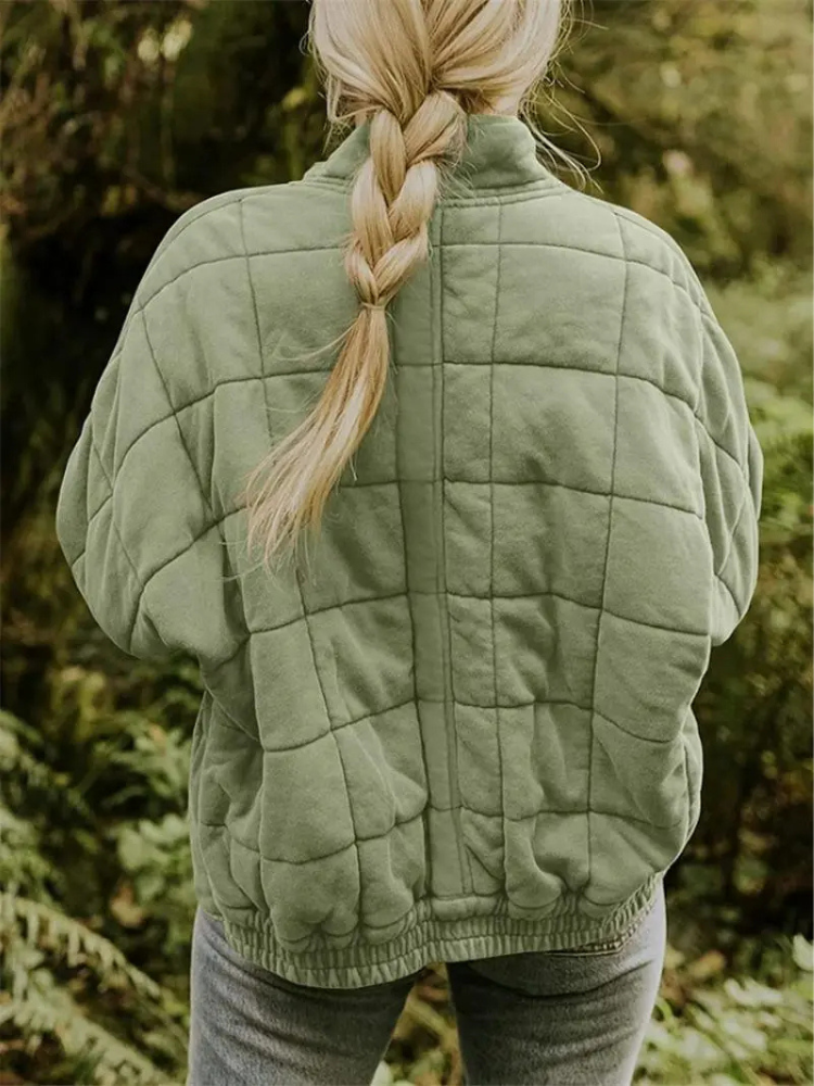 Women's Quilted Casual Zip-Up Jacket