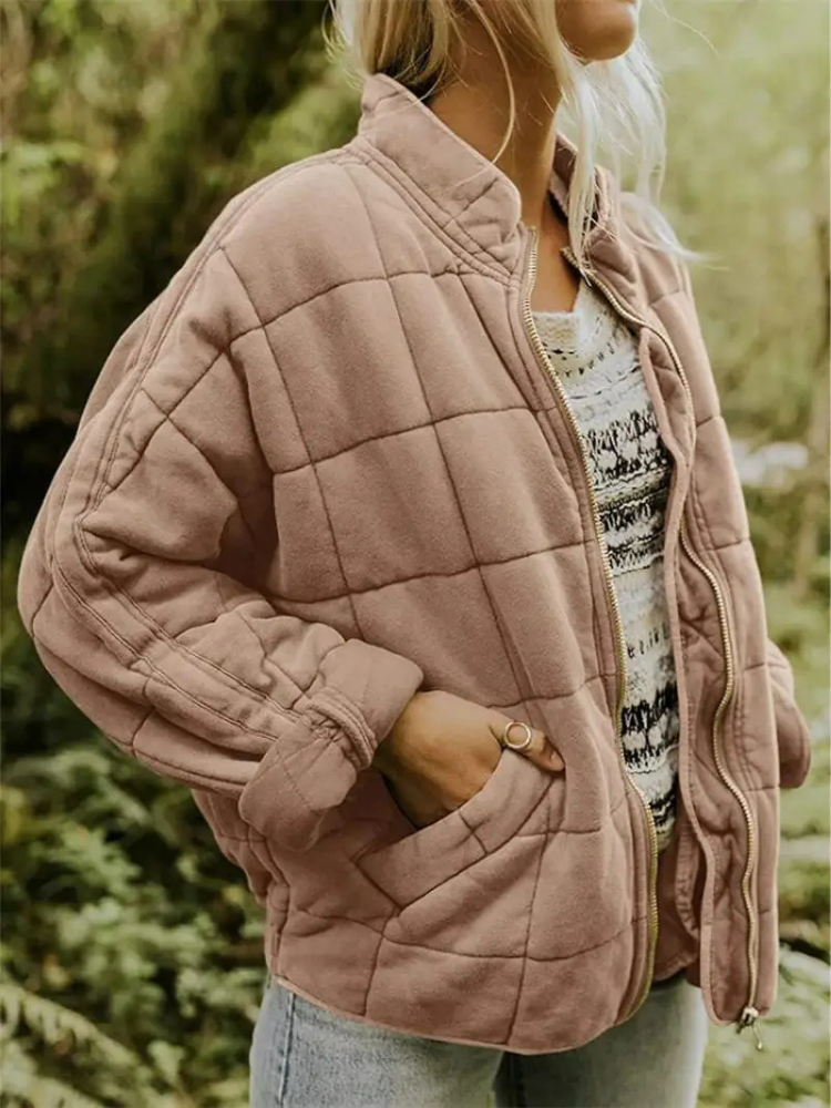 Women's Quilted Casual Zip-Up Jacket