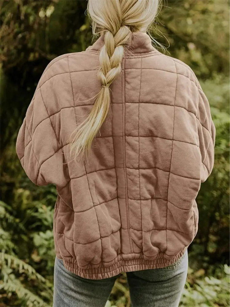 Women's Quilted Casual Zip-Up Jacket