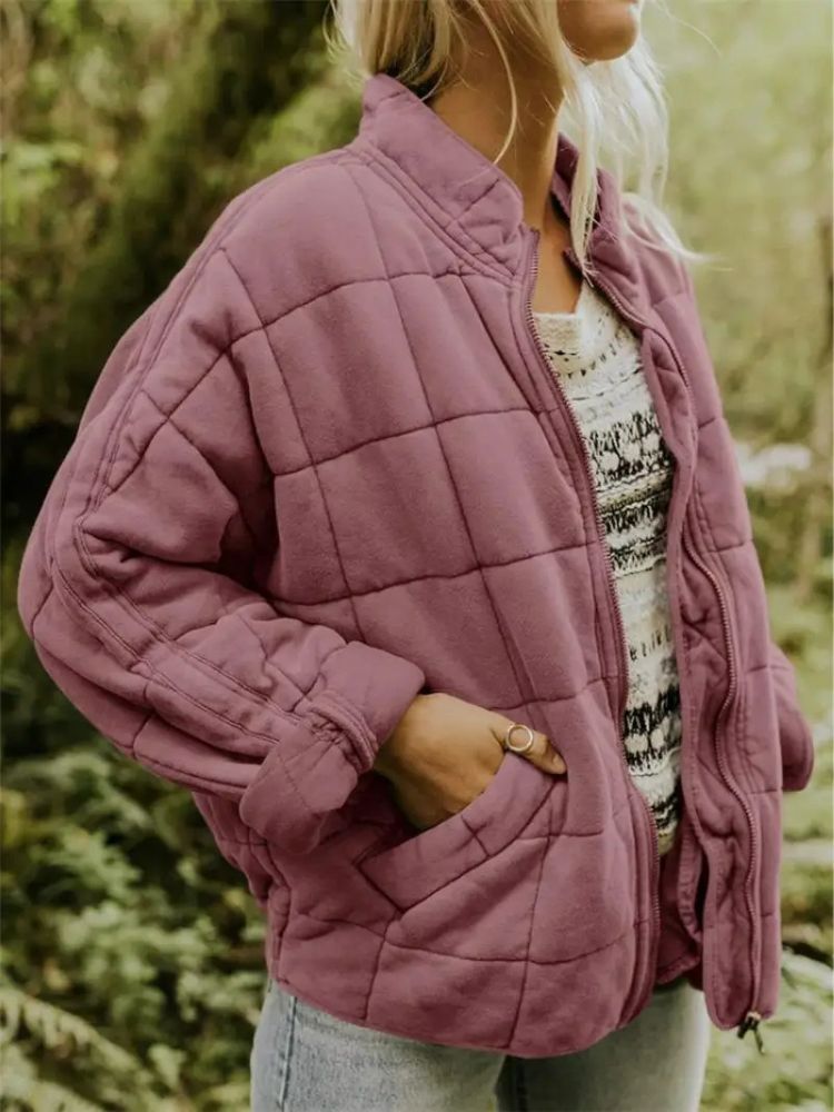 Women's Quilted Casual Zip-Up Jacket