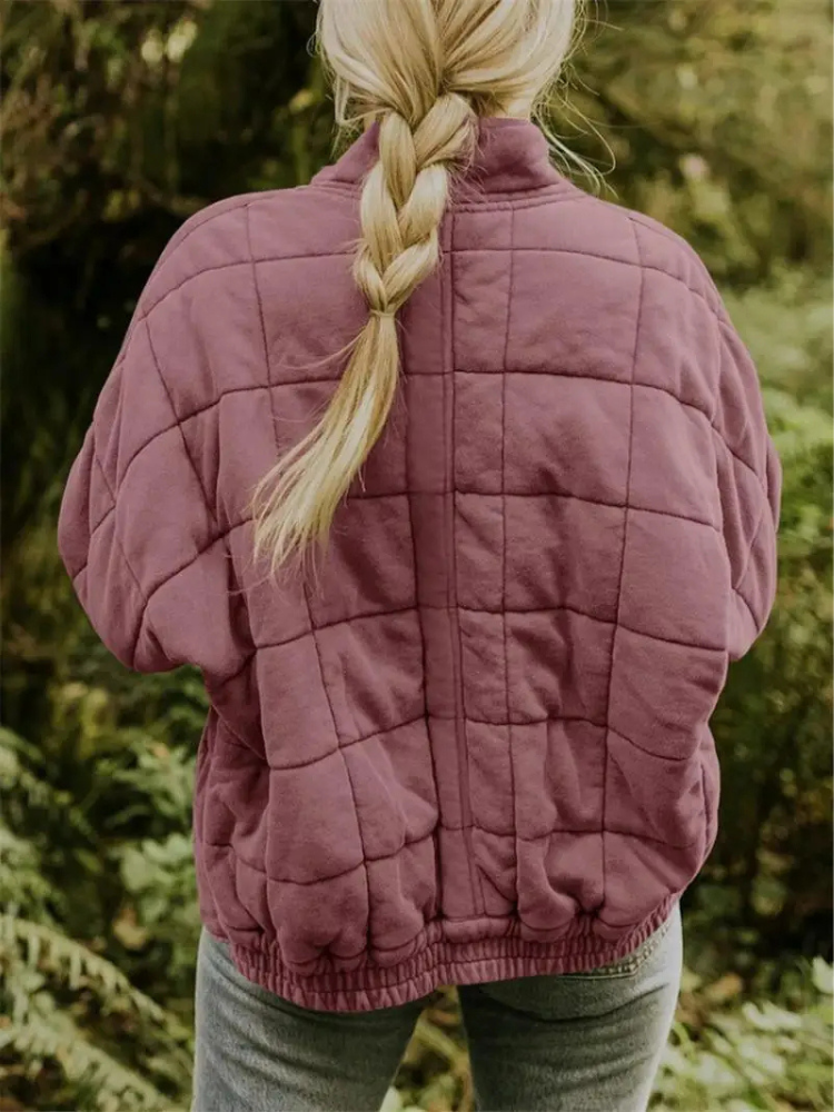 Women's Quilted Casual Zip-Up Jacket