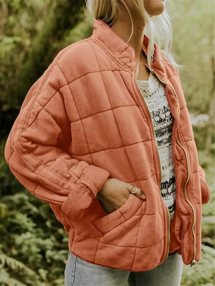 Women's Quilted Casual Zip-Up Jacket