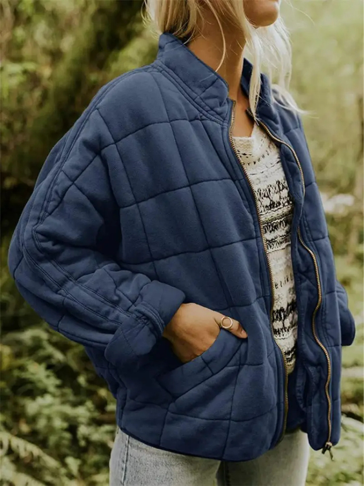 Women's Quilted Casual Zip-Up Jacket