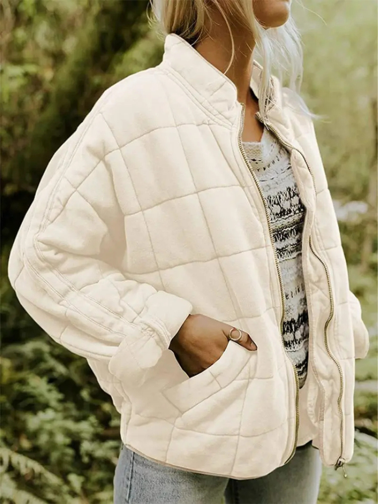 Women's Quilted Casual Zip-Up Jacket