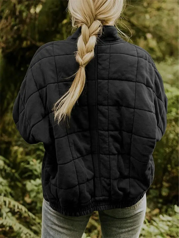 Women's Quilted Casual Zip-Up Jacket