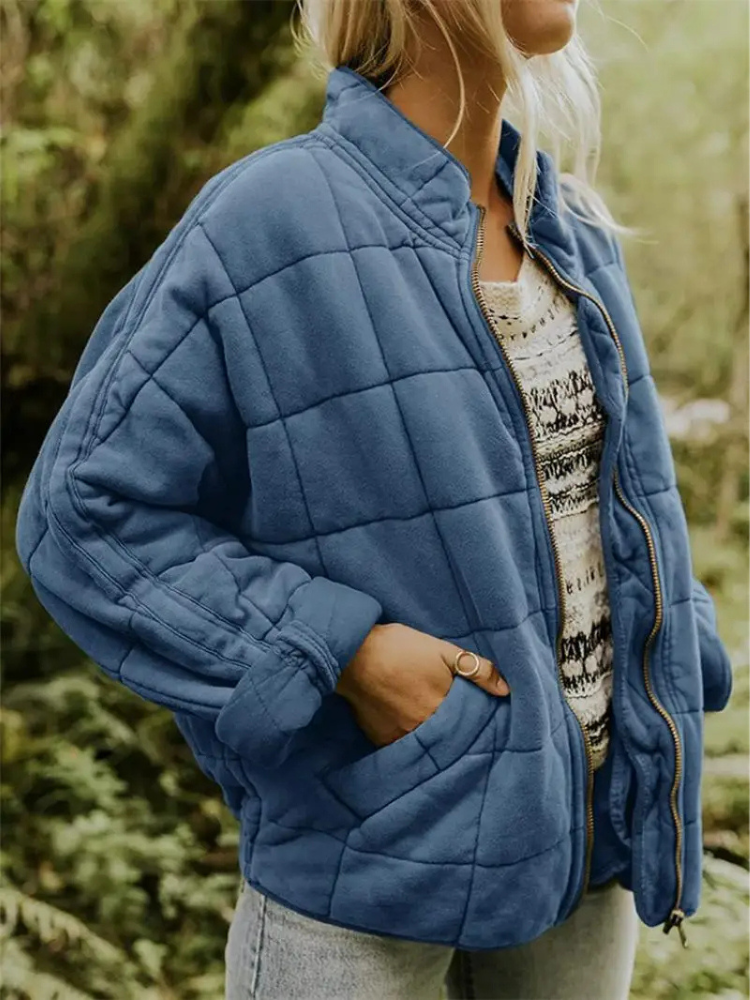 Women's Quilted Casual Zip-Up Jacket
