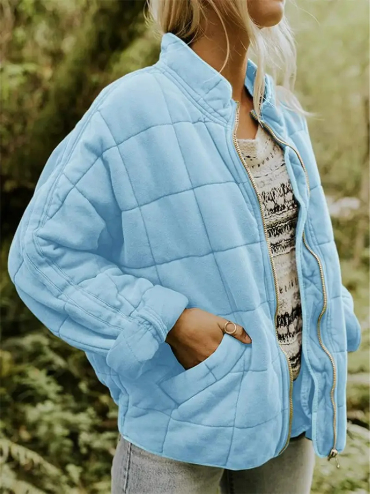 Women's Quilted Casual Zip-Up Jacket