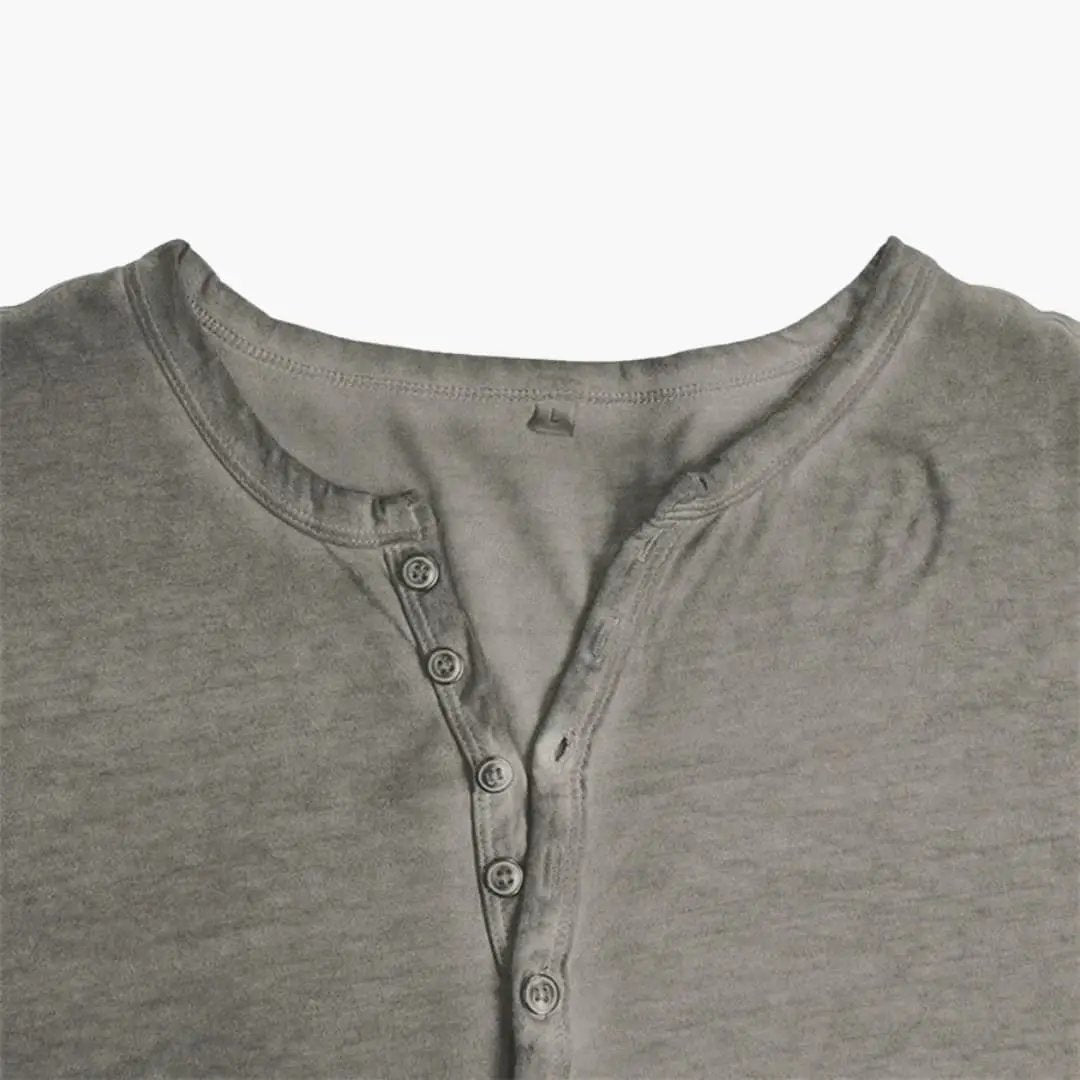 Classic Long Sleeve Henley Shirt for Men