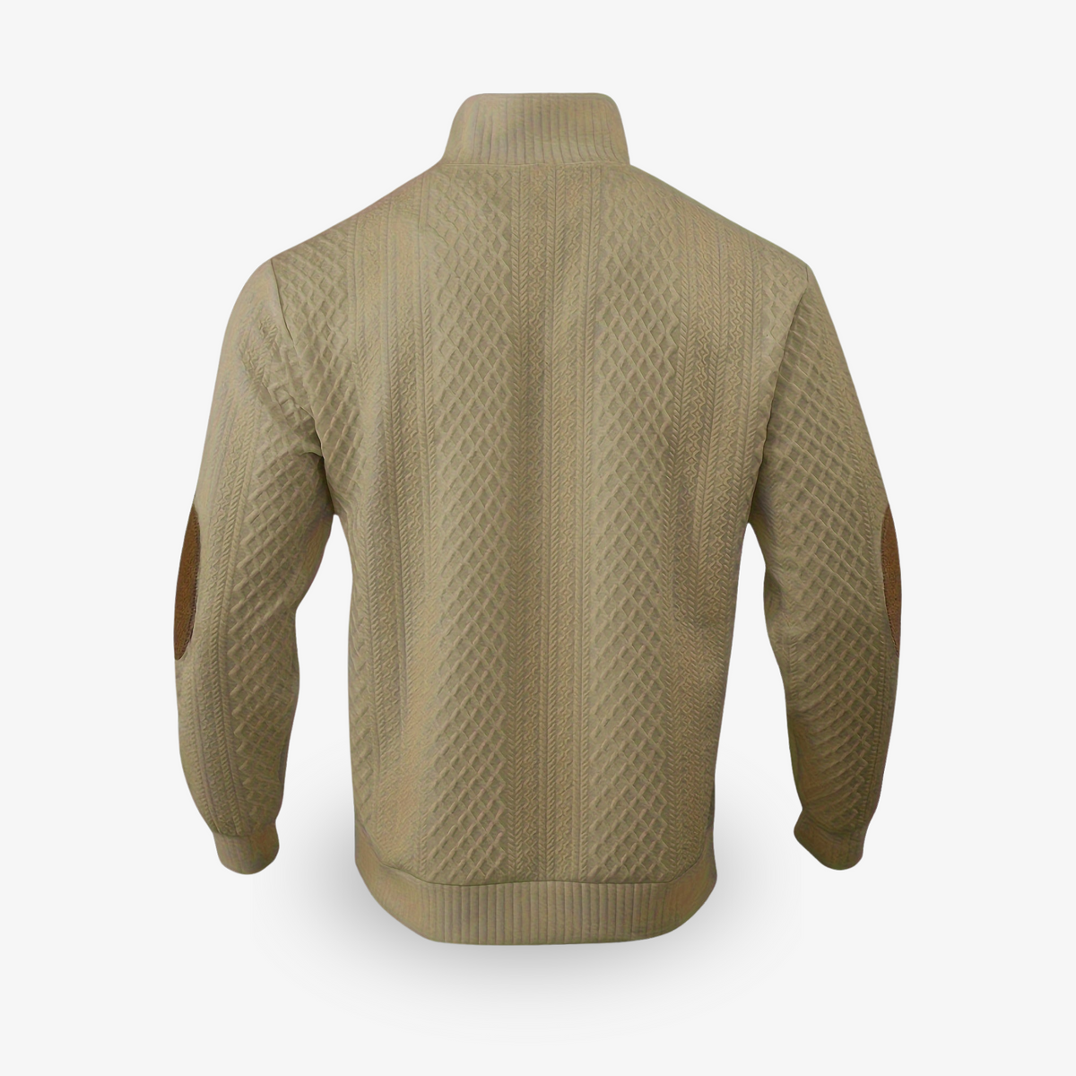 Men's Cable Knit Sweater with Elbow Patches