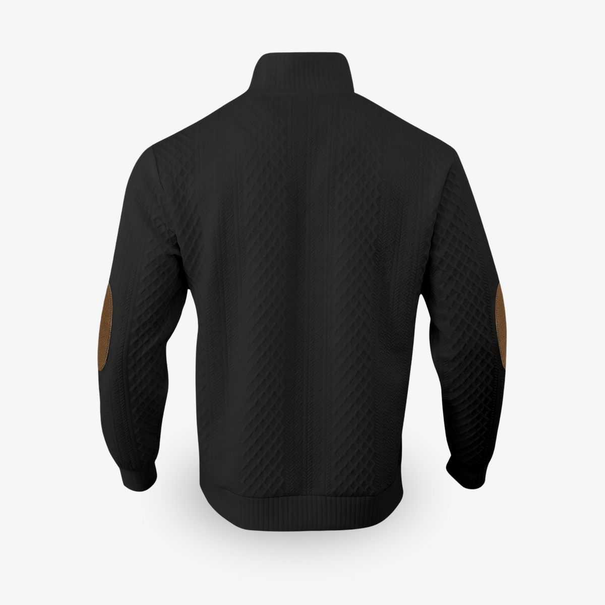 Men's Cable Knit Sweater with Elbow Patches