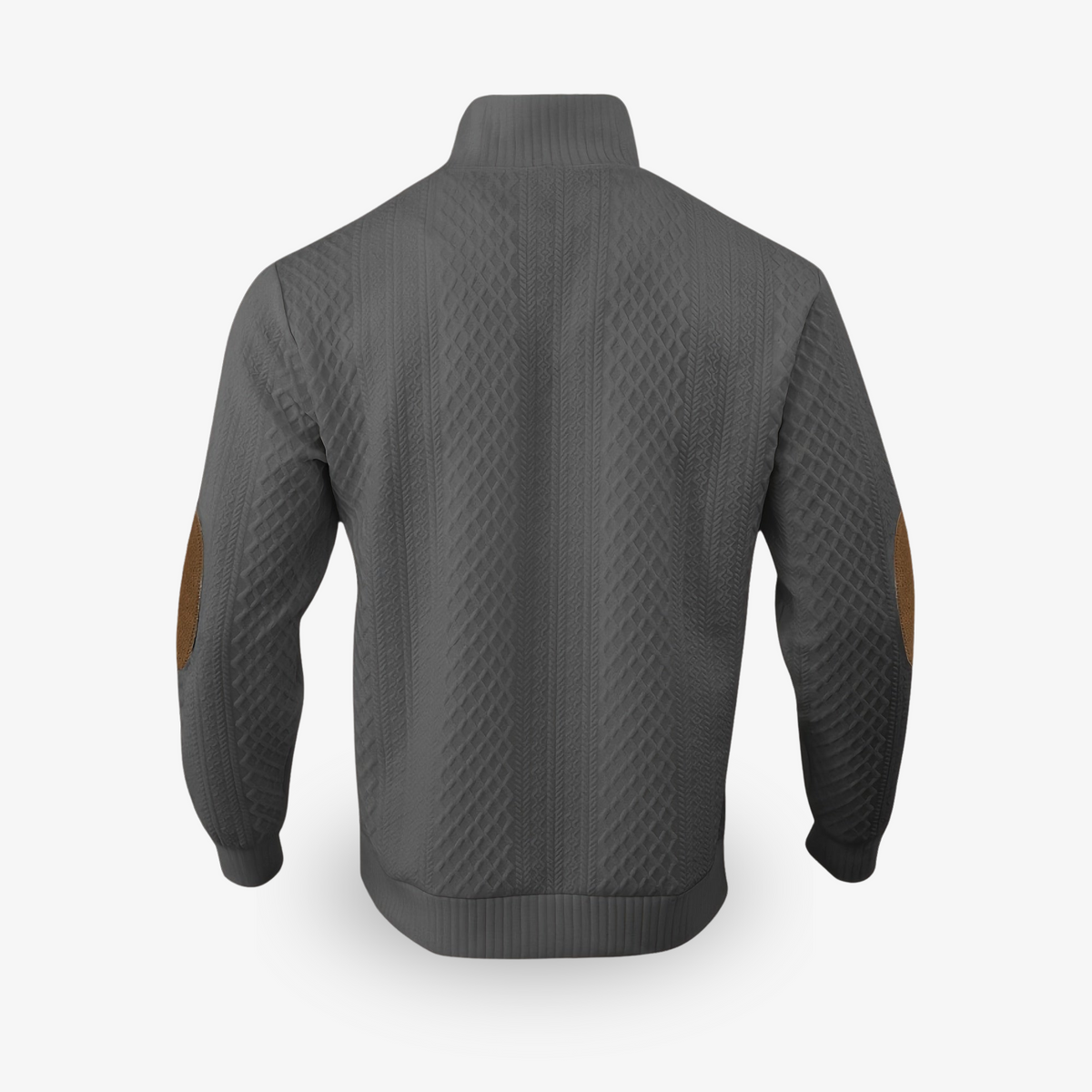 Men's Cable Knit Sweater with Elbow Patches