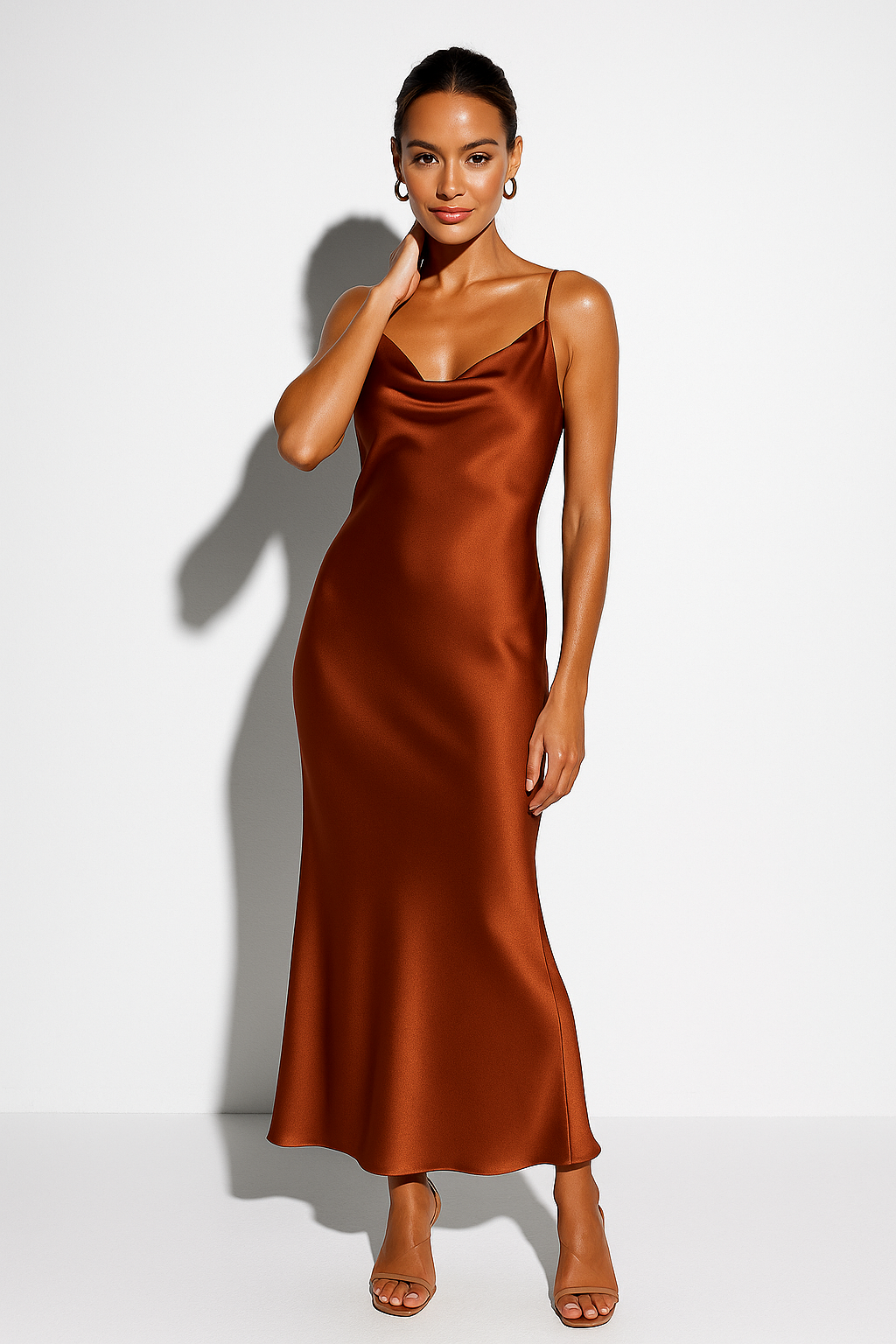 Women’s Satin Slip Maxi Dress for Evening Parties and Formal Events