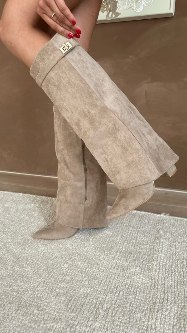 Women's High Boots with Gold Buckle