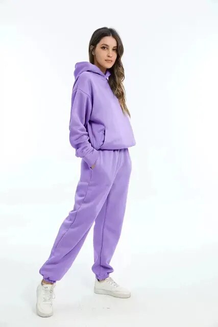 Women's Loungewear Set – Hoodie and Jogging Pants for Winter