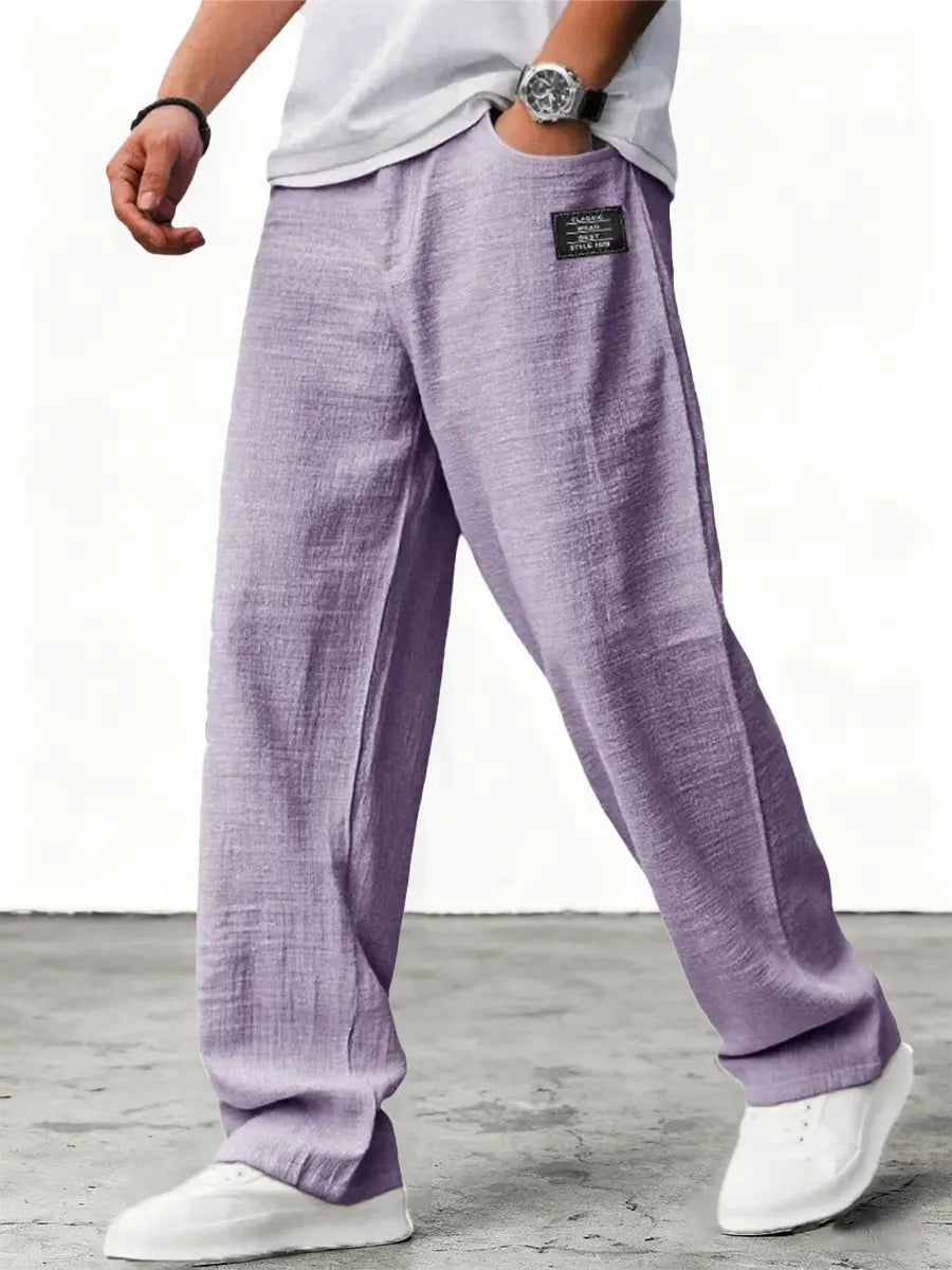 Men's Relaxed Casual Loose Fit Wide-Leg Pants