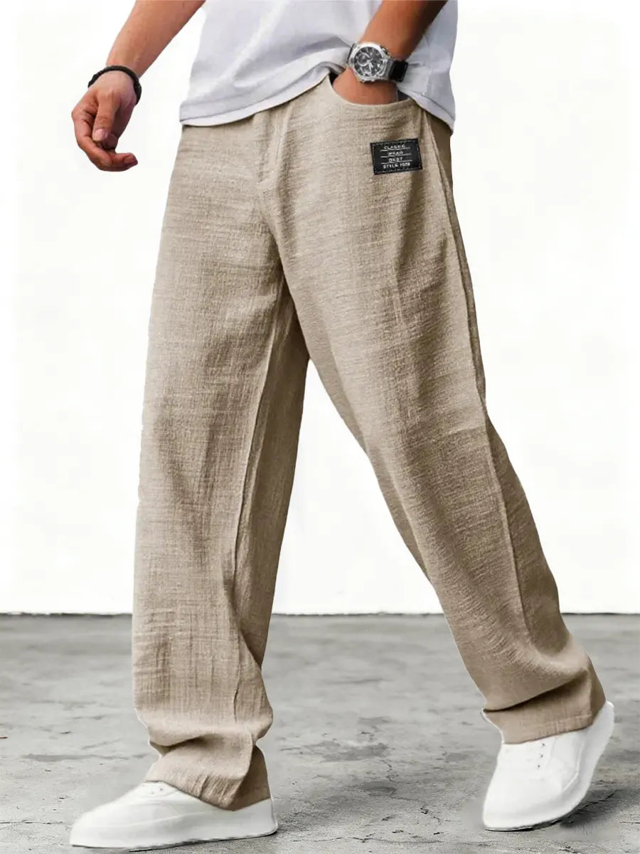 Men's Relaxed Casual Loose Fit Wide-Leg Pants