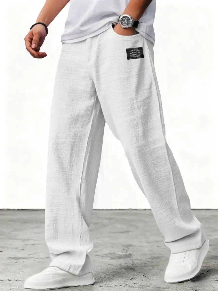 Men's Relaxed Casual Loose Fit Wide-Leg Pants
