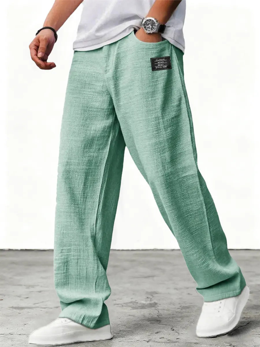 Men's Relaxed Casual Loose Fit Wide-Leg Pants