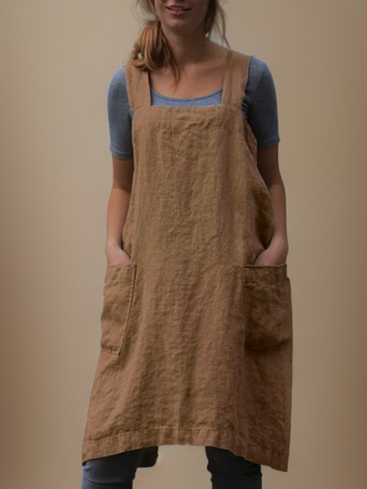 Women's Elegant Pinafore Midi Dress