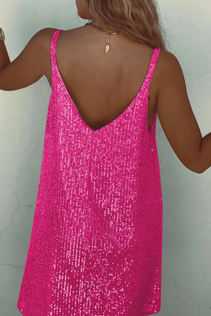 Sparkly Sequin Sleeveless Mini Dress for Women