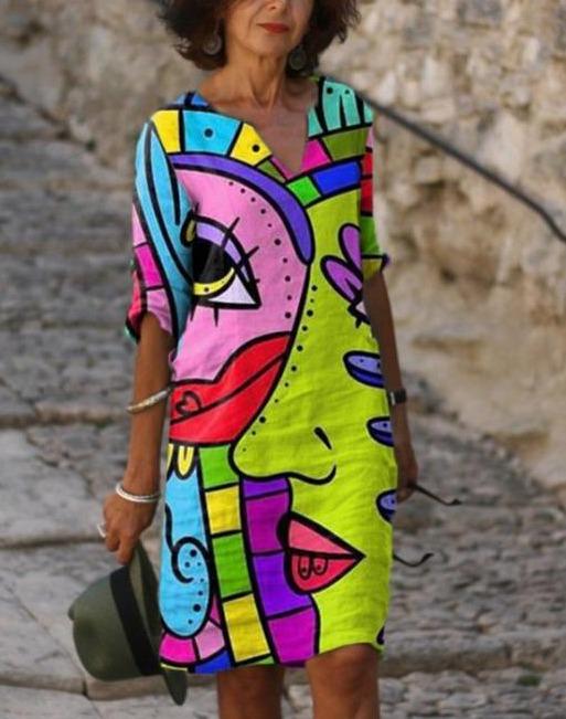 Women’s Abstract Art Print Mini Dress