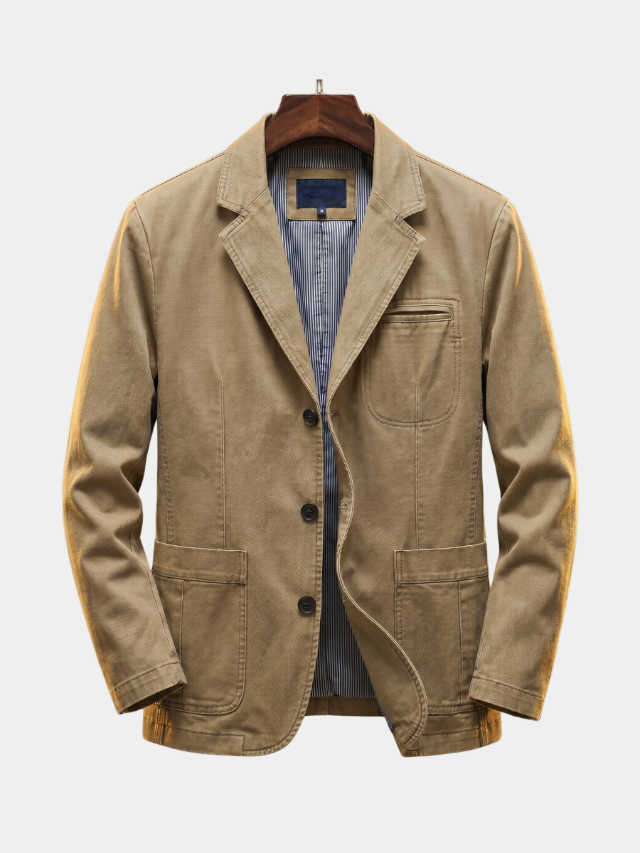 Men's Casual Tailored Blazer with Notch Lapels