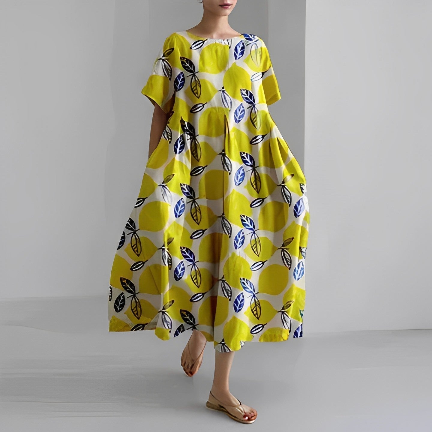 Women's Floral Print Oversized Maxi Dress
