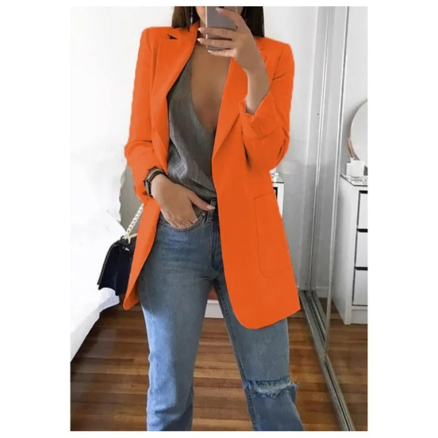 Women's Tailored Longline Open Front Blazer