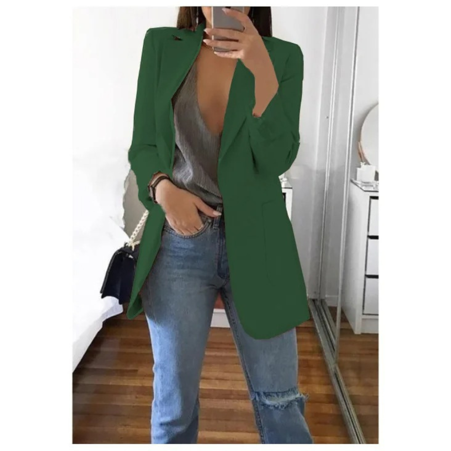 Women's Tailored Longline Open Front Blazer