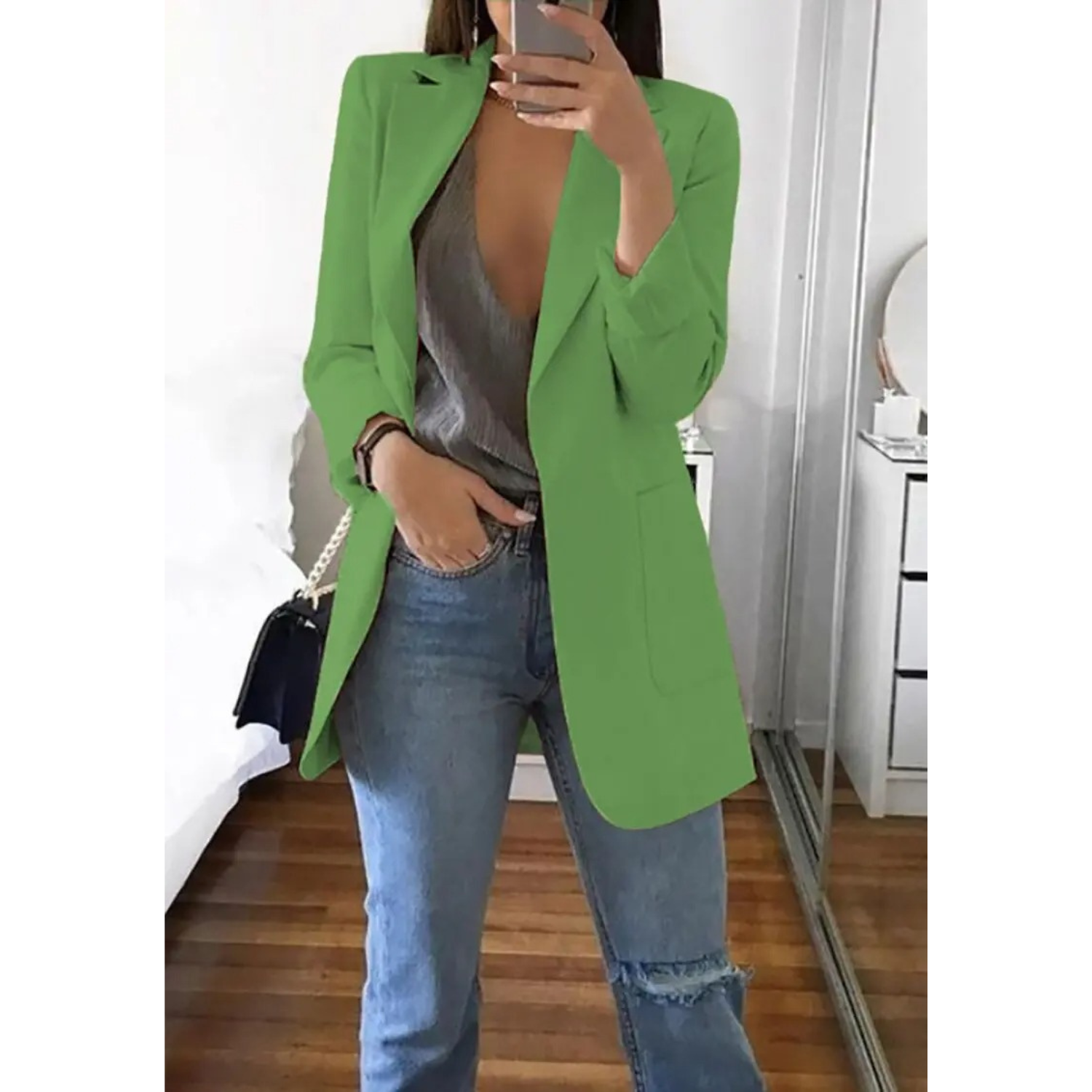 Women's Tailored Longline Open Front Blazer