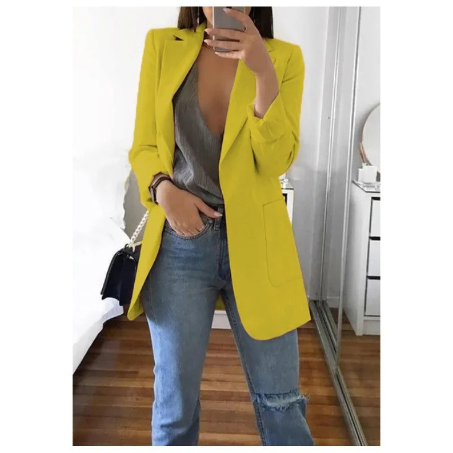 Women's Tailored Longline Open Front Blazer