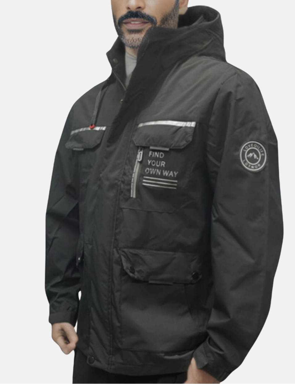 Men's Waterproof Winter Jacket with Removable Hood