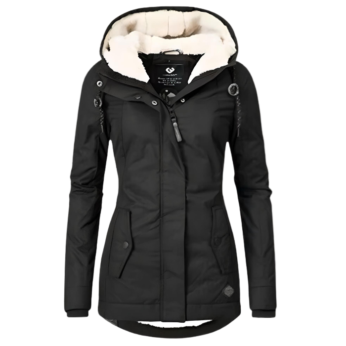 Women's Hooded Fleece-Lined Winter Parka Jacket