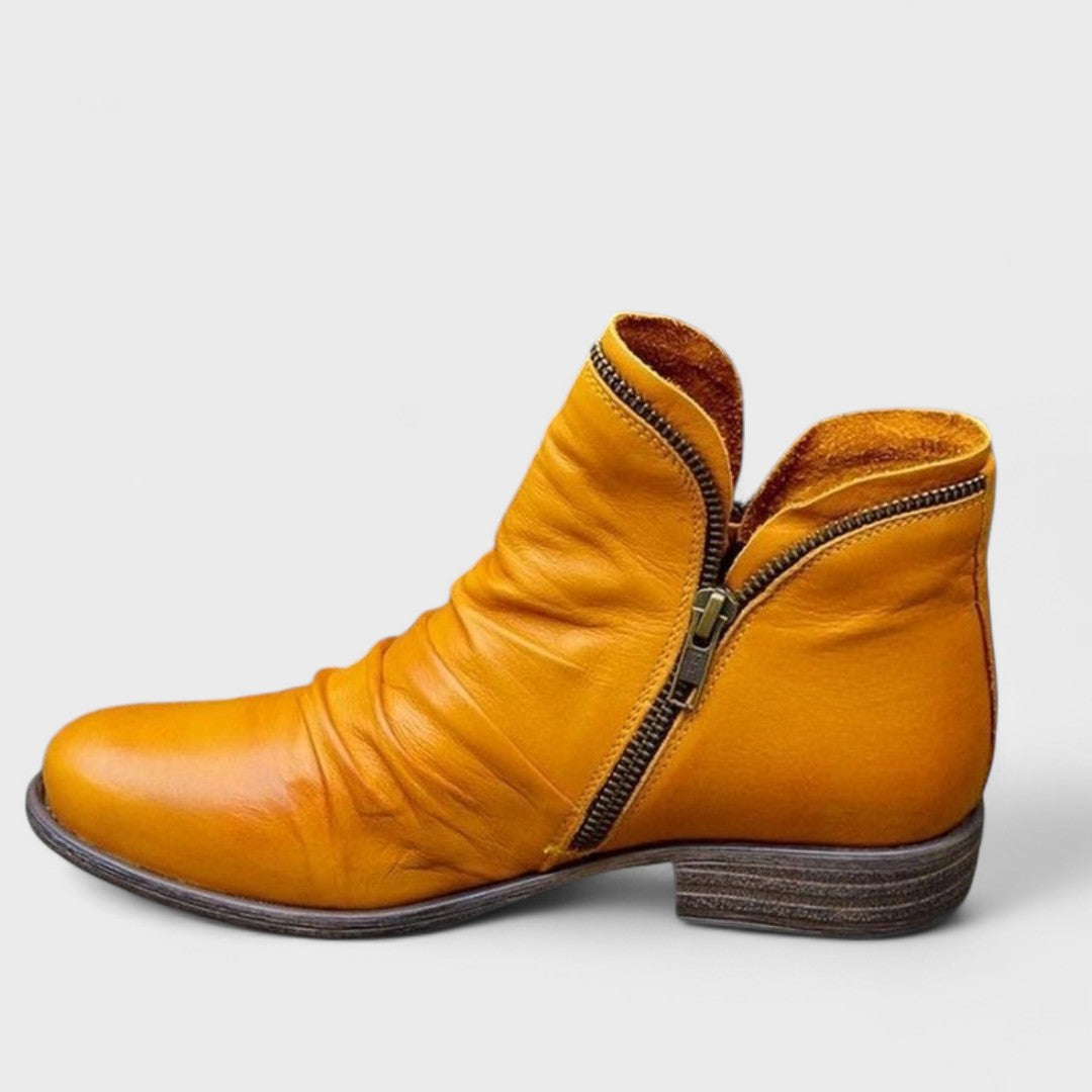 Women’s Stylish Side-Zip Low Heel Ankle Boots
