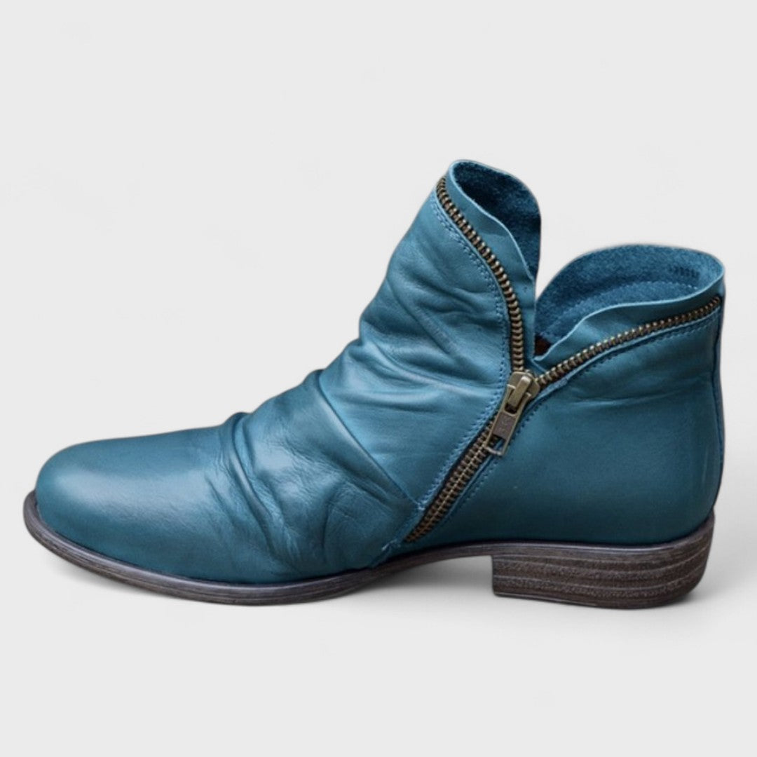 Women’s Stylish Side-Zip Low Heel Ankle Boots