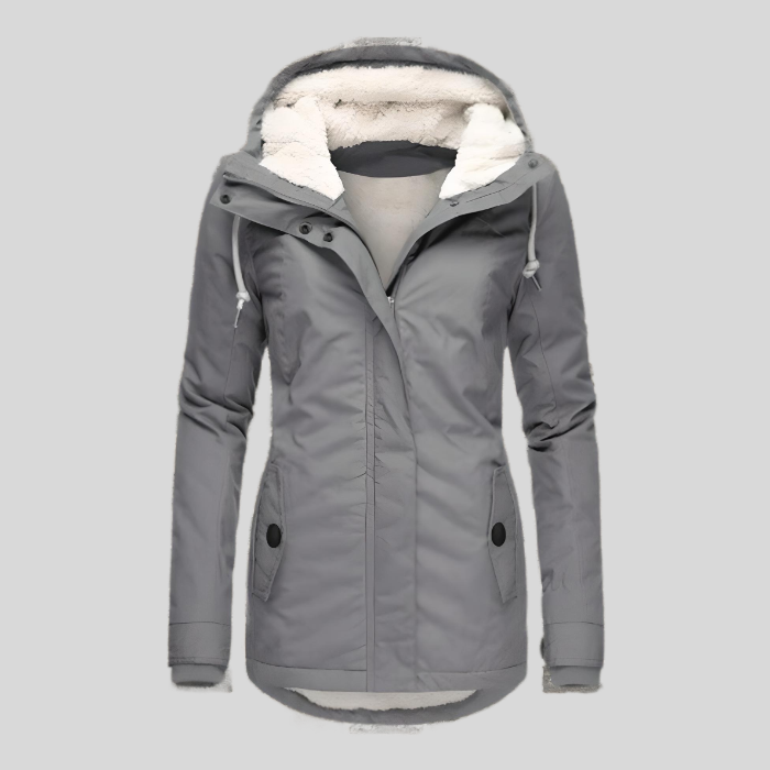 Women's Hooded Fleece-Lined Winter Parka Jacket