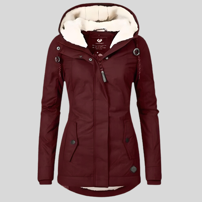 Women's Hooded Fleece-Lined Winter Parka Jacket