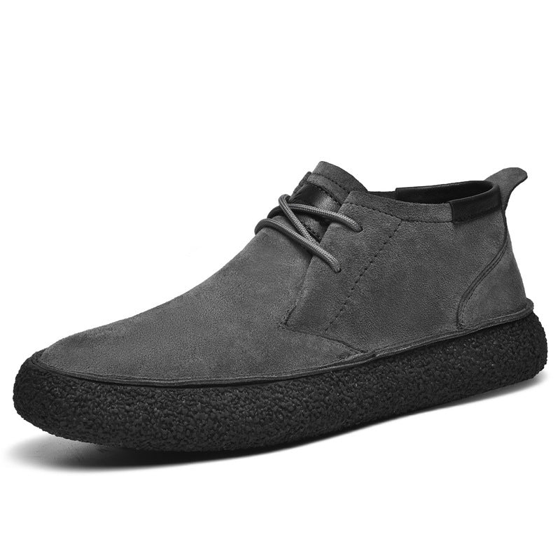Stylish Men's Mid-Top Loafers with Comfortable Textured Sole
