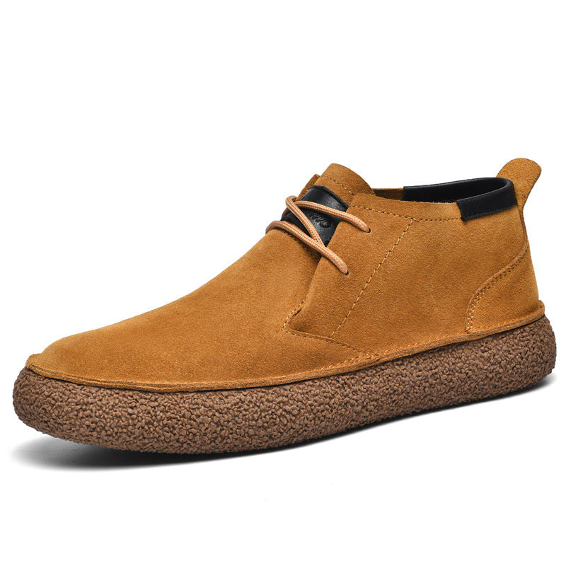 Stylish Men's Mid-Top Loafers with Comfortable Textured Sole