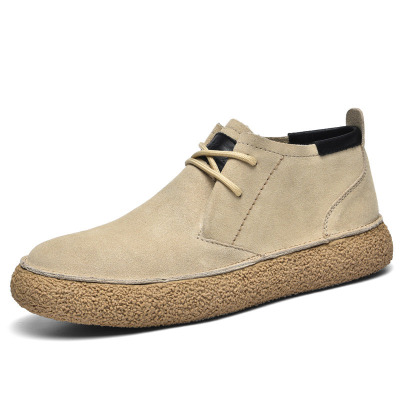 Stylish Men's Mid-Top Loafers with Comfortable Textured Sole