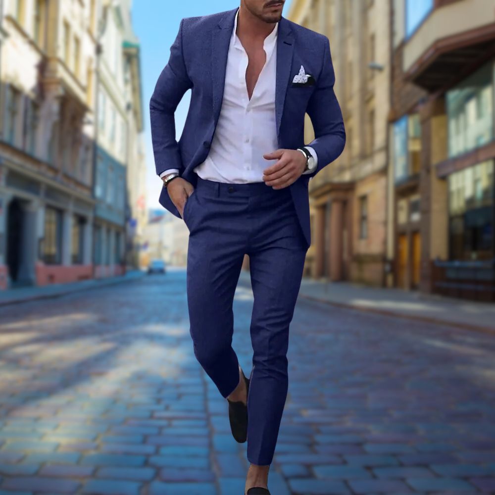 Elegant Slim Fit Men's Summer Suit - Lightweight and Breathable