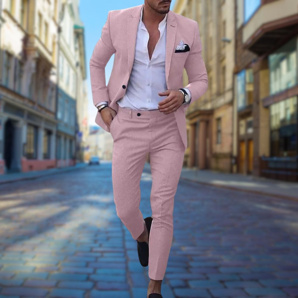 Elegant Slim Fit Men's Summer Suit - Lightweight and Breathable