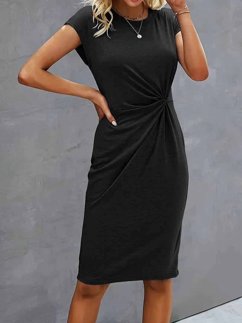 Elegant Ruched Midi Dress for Women