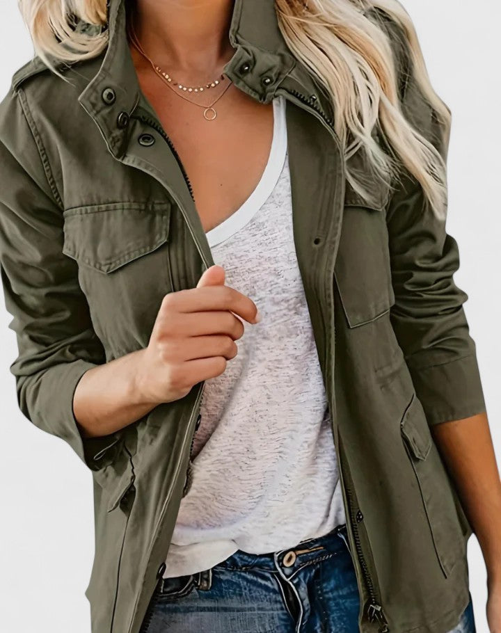 Women's Field Parka Jacker with Waist Drawstring