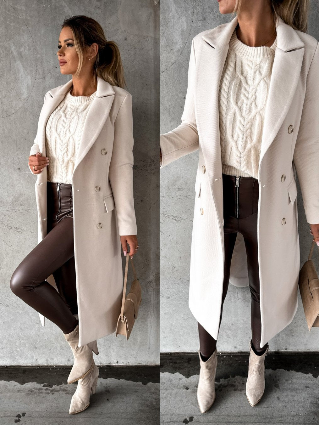 Stylish Long Women's Coat with Elegant Fit