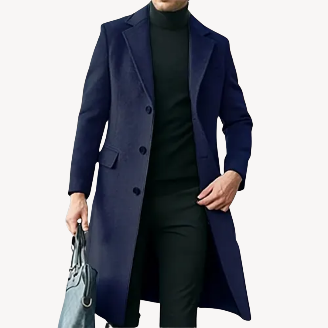 Stylish Men's Overcoat Made of High-Quality Wool